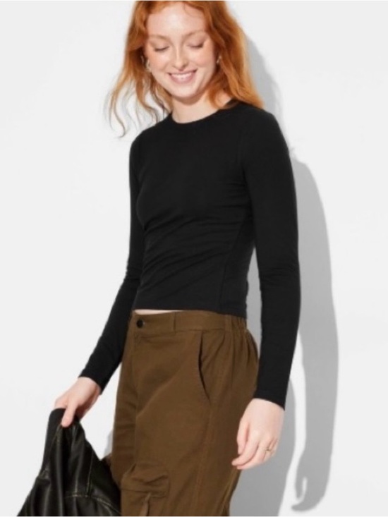 wild fable Tops - Women's Long Sleeve Base Layer T-Shirt - Wild Fable Black Size XXS new